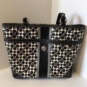Coach black & white women bag